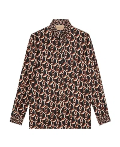 GUCCI GUCCI INTERLOCKING G CHAIN PRINTED SHIRT