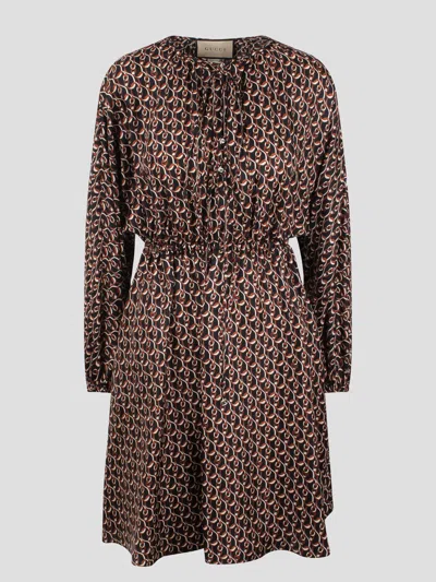 GUCCI INTERLOCKING G CHAIN PRINTED DRESS