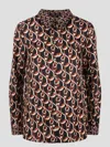 Gucci Interlocking G Chain-print Silk Shirt In Black