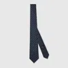 Gucci Interlocking G Chain Silk Tie In Blue