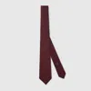 Gucci Interlocking G Chain Silk Tie In Burgundy