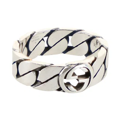Pre-owned Gucci Interlocking G Chain-link Ring 'silver' | Men's Size 19