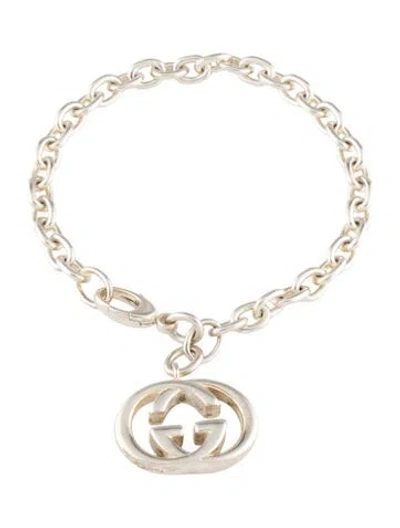 Pre-owned Gucci Interlocking G Charm Bracelet, 6.5" In Multicolor