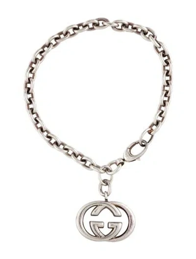 Pre-owned Gucci Interlocking G Charm Bracelet, 7" In Multi