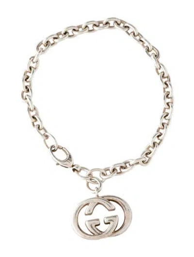 Pre-owned Gucci Interlocking G Charm Bracelet, 7" In Multicolor