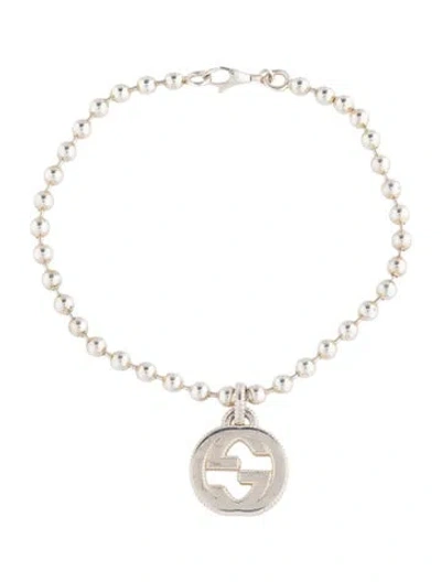 Pre-owned Gucci Interlocking G Charm Bracelet, 8" In Multicolor