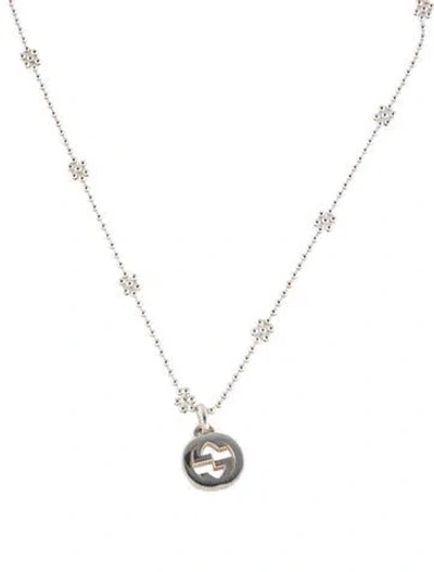 Pre-owned Gucci Interlocking G Cluster Pendant Necklace, 16.5" In Multi