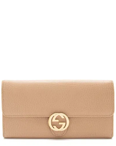 Gucci Interlocking G Continental Wallet (authentic Pre-loved) In Nude