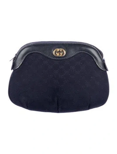 Pre-owned Gucci Interlocking G Cosmetic Bag In Blue