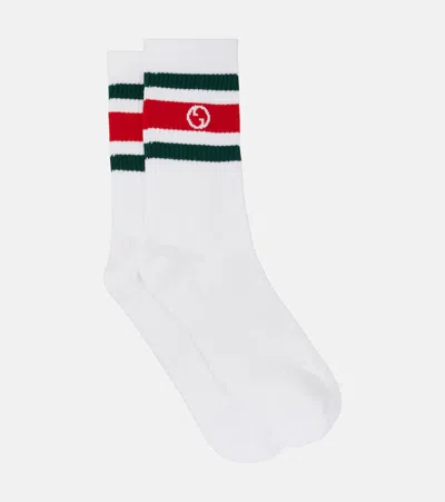 Gucci Interlocking G Cotton-blend Socks In Flame/dark Green