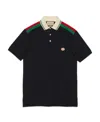 Gucci Interlocking G Cotton Polo Shirt In Black