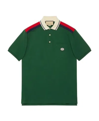 Gucci Interlocking G Cotton Polo Shirt In Green