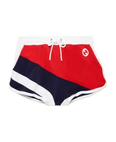 Gucci Interlocking G Cotton Shorts In Red