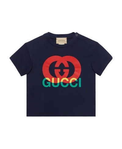 Gucci Interlocking G Cotton T-shirt In Blue