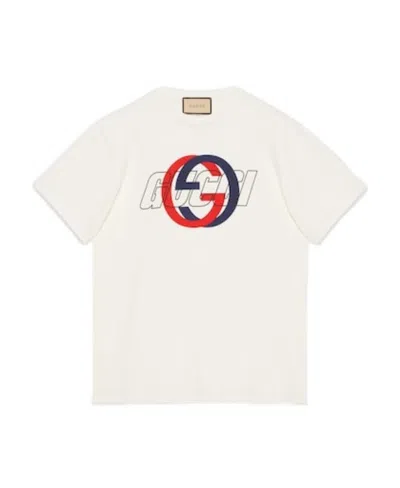 Gucci Interlocking G Cotton T-shirt In Nude