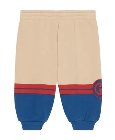 Gucci Interlocking G Cotton Track Pants In Nude