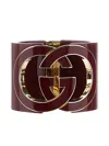 Gucci Interlocking-g Cut-out Bangle In Brown