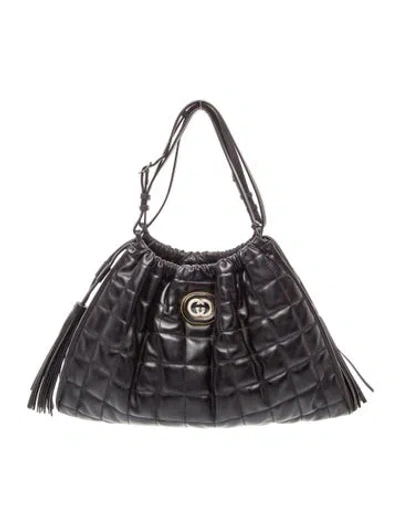 Pre-owned Gucci Interlocking G Deco Medium In Black