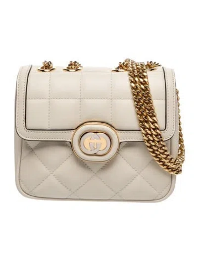 Pre-owned Gucci Interlocking G Deco Mini In Neutrals
