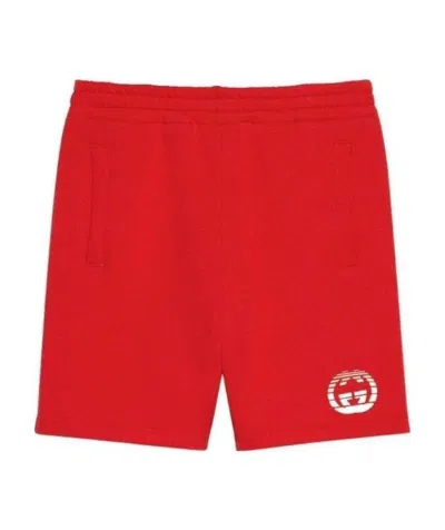 Gucci Interlocking G Disk-print Shorts In Red