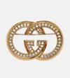 Gucci Interlocking G Embellished Brooch In Gold