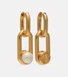 Gucci Interlocking G Embellished Drop Earrings In Metallic