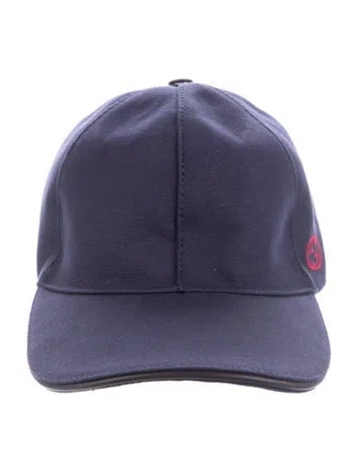 Pre-owned Gucci Interlocking G Embroidered Baseball Hat In Blue
