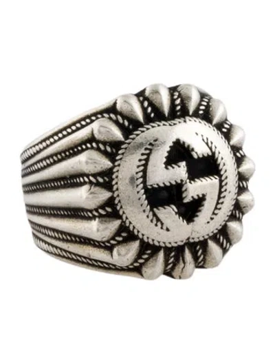 Pre-owned Gucci Interlocking G Engraved Ring In Multi