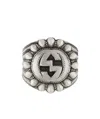 Gucci Interlocking G Engraved Ring In Black