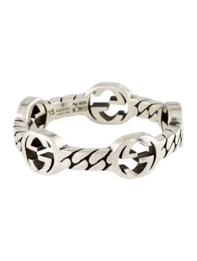 Pre-owned Gucci Interlocking G Extra Small Band Ring In Multi