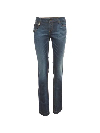 Pre-owned Gucci Interlocking G Faded Jeans In Blue