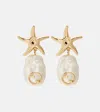 Gucci Interlocking G Faux Pearl Drop Earrings In Gold