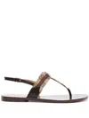 Gucci Gg Fabric Thong Sandals In Neutrals