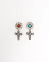 Gucci Interlocking G Flower Rhinestone Earrings In Gold