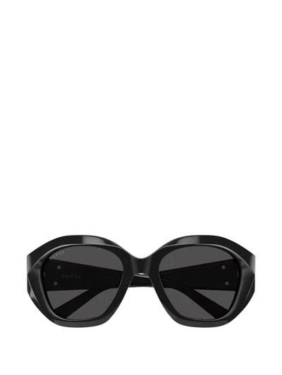 Gucci Interlocking G Geometric-frame Sunglasses In Black