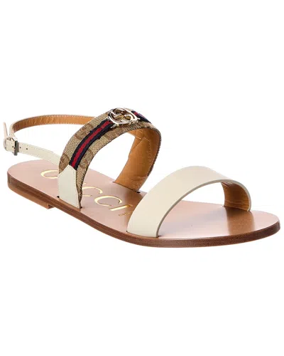 Gucci Interlocking G Gg Canvas & Leather Sandal In Multi