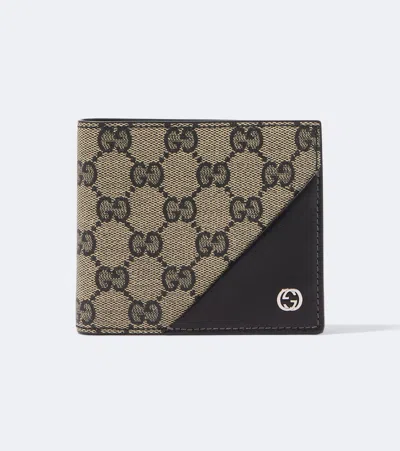 Gucci Interlocking G Gg Canvas Bifold Wallet In Beige
