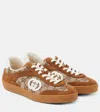 Gucci Sneakers With Incrocio Gg In Brown