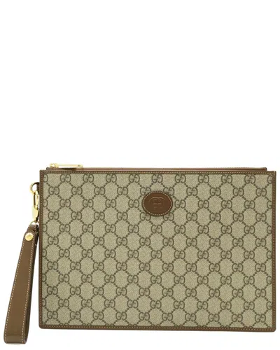Pre-owned Gucci Interlocking G Gg Supreme Clutch Bag (authentic Pre-loved)