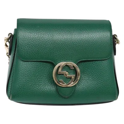Pre-owned Gucci Interlocking G Green Leather Shoulder Bag ()