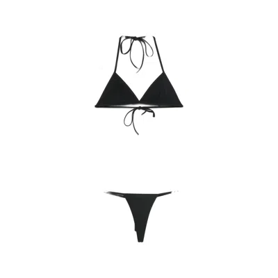 Gucci Interlocking G Halterneck Bikini In Black