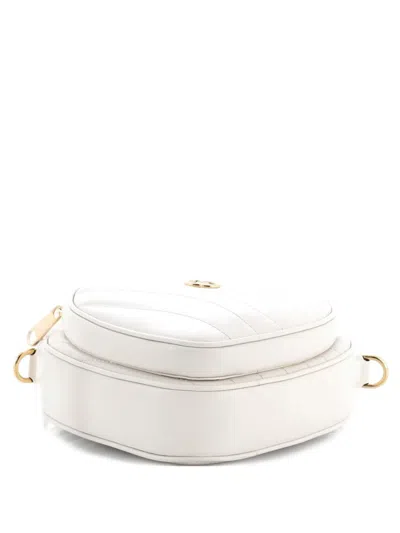 Pre-owned Gucci Interlocking G Heart Diagonal Quilted Leather Mini Shoulder Bag In Neutral