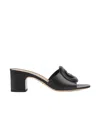 Gucci Interlocking G Leather Mules In Black
