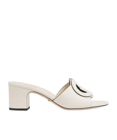 Gucci Interlocking G High Heeled Sandals In Gold