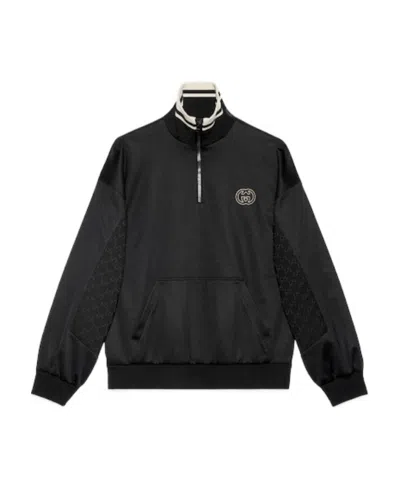 Gucci Interlocking G High-neck Sweatshirt In Black