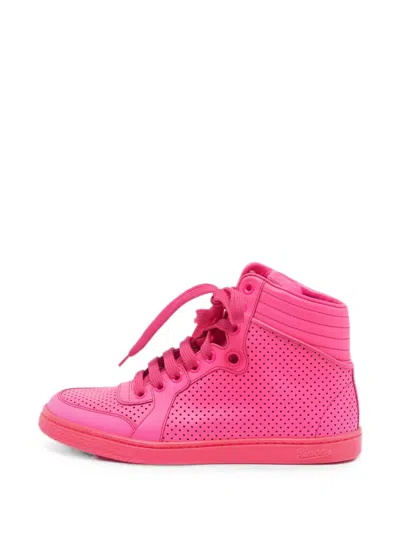 Pre-owned Gucci Interlocking G High Top Sneakers In Pink