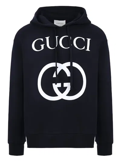 Pre-owned Gucci Interlocking-g Hoodie In Black