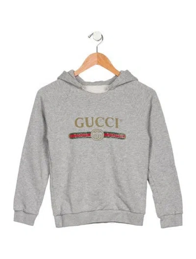 Pre-owned Gucci Babies' Interlocking G Hoodie In Gray