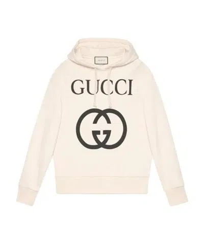 Gucci Interlocking G Hoodie In White