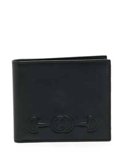 Pre-owned Gucci Interlocking G Horsebit Bifold Wallet In Black